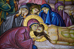 A-fragment-of-Mosaic-Discontinued-Cross-in-Church-of-Holy-Sepulchre-Jerusalem-Israel-M